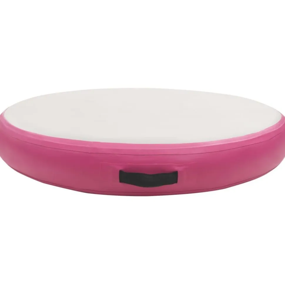 Täytettävä voimistelumatto pumpulla 100x100x15 cm PVC pinkki
