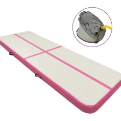 Täytettävä voimistelumatto pumpulla 300x100x20 cm PVC pinkki