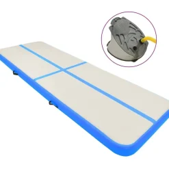Täytettävä voimistelumatto pumpulla 300x100x20cm PVC sininen
