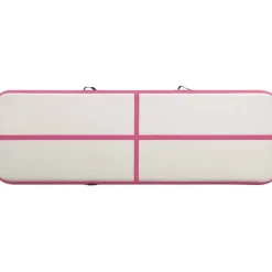 Täytettävä voimistelumatto pumpulla 400x100x15 cm PVC pinkki