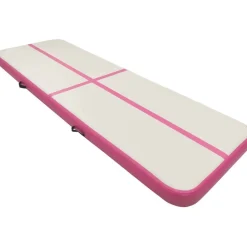 Täytettävä voimistelumatto pumpulla 400x100x15 cm PVC pinkki