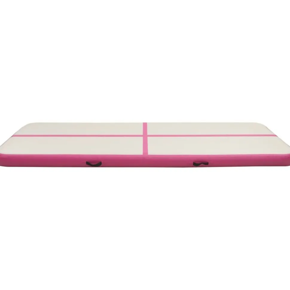 Täytettävä voimistelumatto pumpulla 400x100x15 cm PVC pinkki