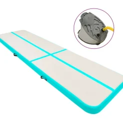 Täytettävä voimistelumatto pumpulla 800x100x15 cm PVC vihreä