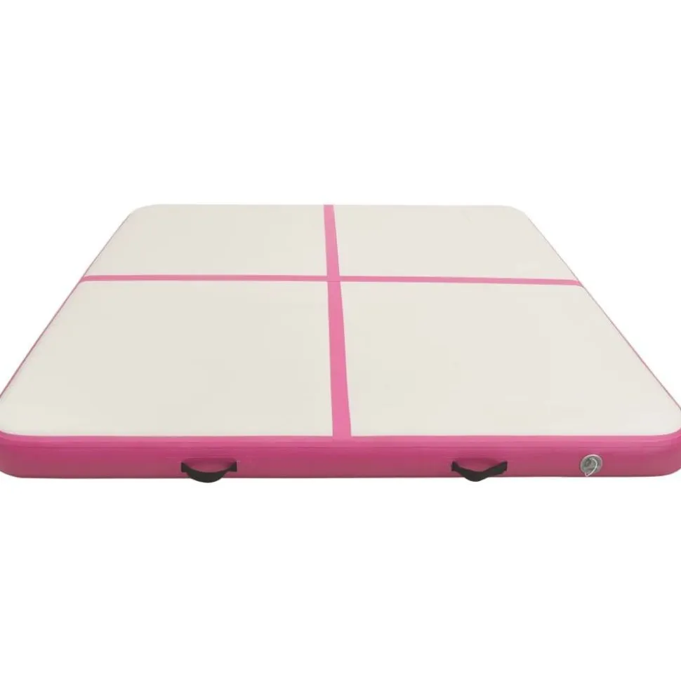 Täytettävä voimistelumatto pumpulla 200x200x15 cm PVC pinkki