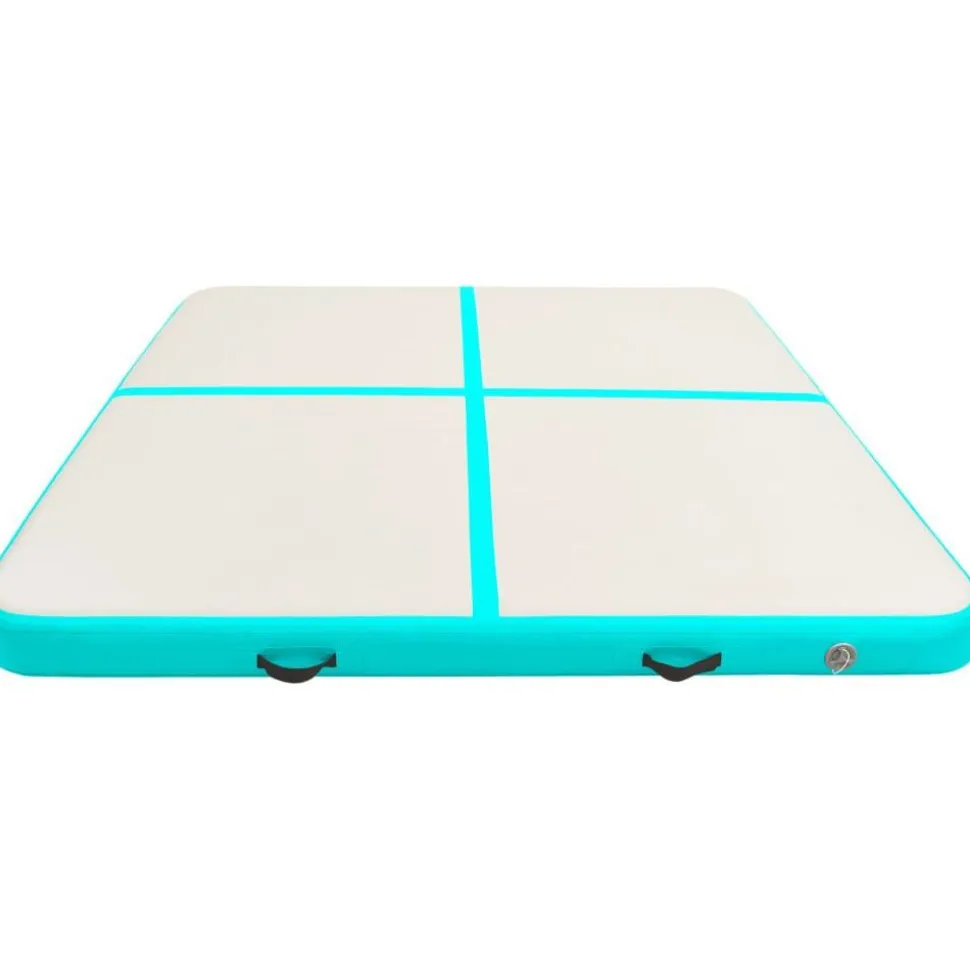 Täytettävä voimistelumatto pumpulla 200x200x15 cm PVC vihreä