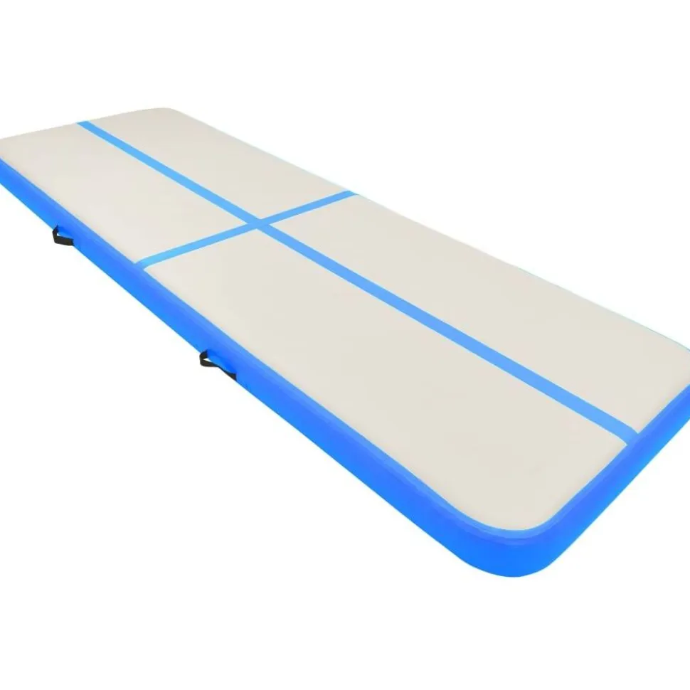 Täytettävä voimistelumatto pumpulla 400x100x20cm PVC sininen