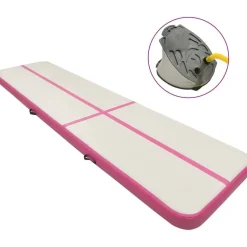 Täytettävä voimistelumatto pumpulla 600x100x20 cm PVC pinkki
