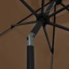 Ulkoaurinkovarjo led-valot alumiinitanko 300cm harmaanruskea