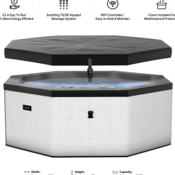 Ulkoporeallas Wave Spa Como, 6 hlöä, 90 suutinta, WiFi, kahdeksankulmainen, koottava, valkoinen