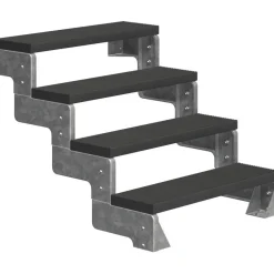Ulkoportaat Dolle Gardentop Trimax yhdellä Nordic-kaiteella antrasiitti eri kokoja