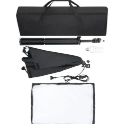 Valokuvastudiosarja softbox-valot ja taustakankaat