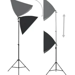 Valokuvastudiosarja softbox-valot ja taustakankaat