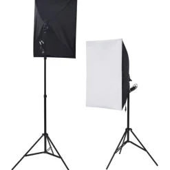 Valokuvastudiosetti 5 värillistä taustaa ja 2 softboxia