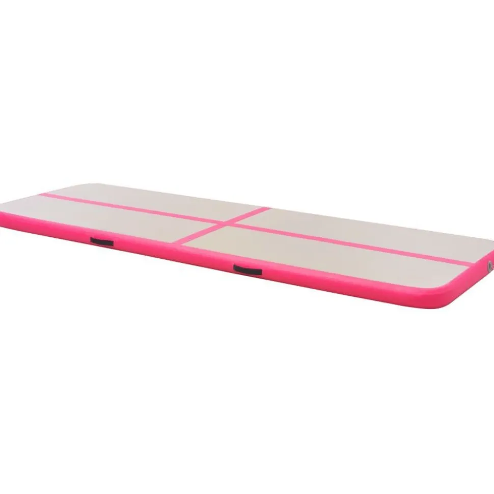 Voimistelumatto, täytettävä, pumpulla, 600x100x10cm, PVC, pinkki