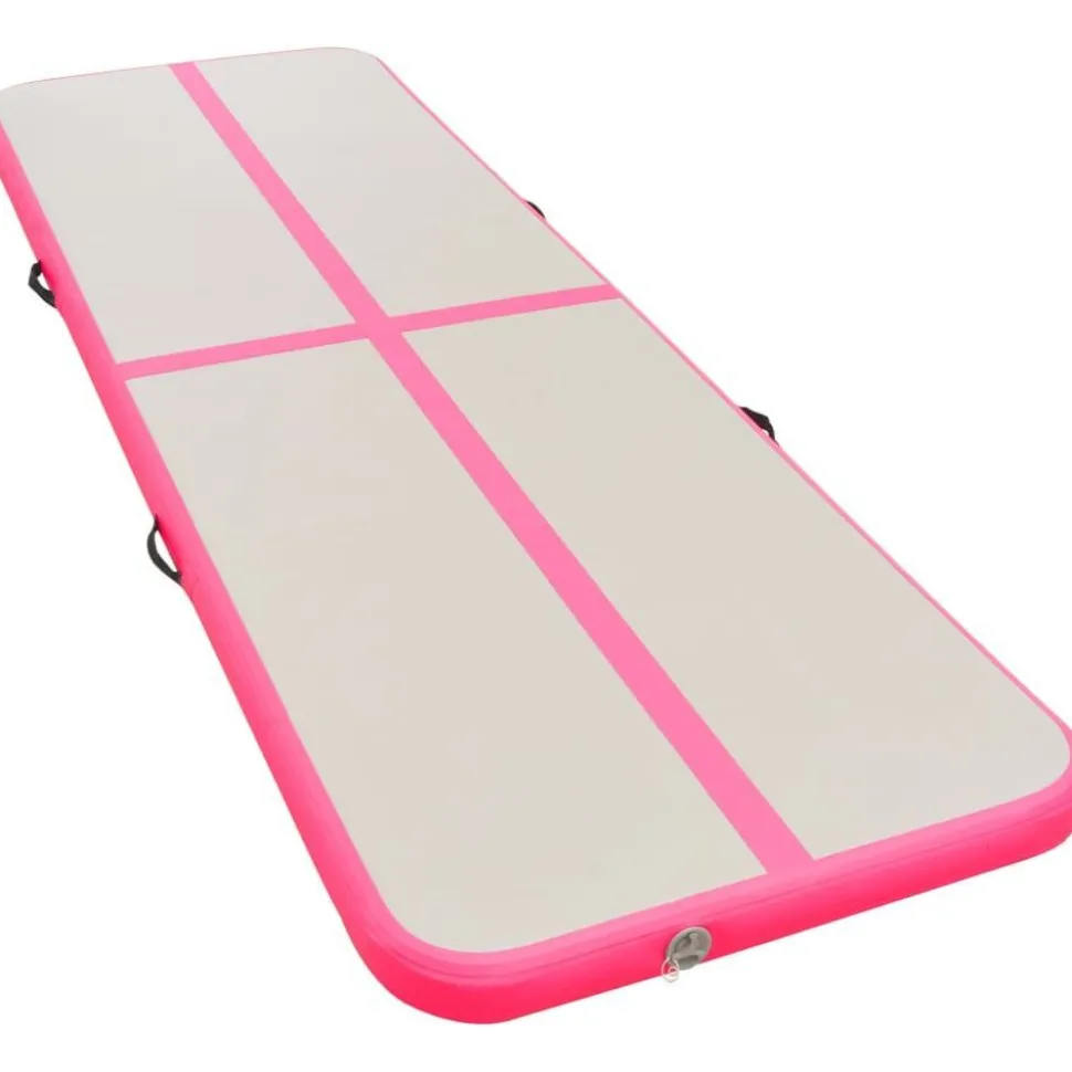 Voimistelumatto, täytettävä, pumpulla, 600x100x10cm, PVC, pinkki